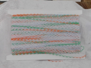 Feather Edge Eyelet Lace Per Meter 38mm Apricot/Mint/Blue